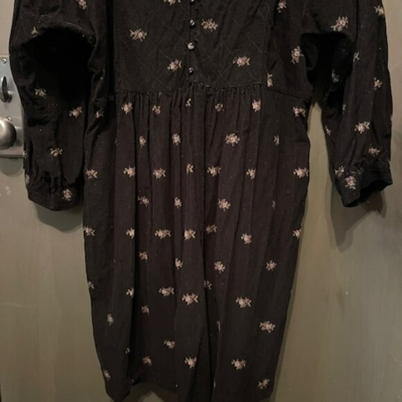 Corduroy Quilted-Bib Mini Dress in Blurred Ikat - Picture 7 of 16